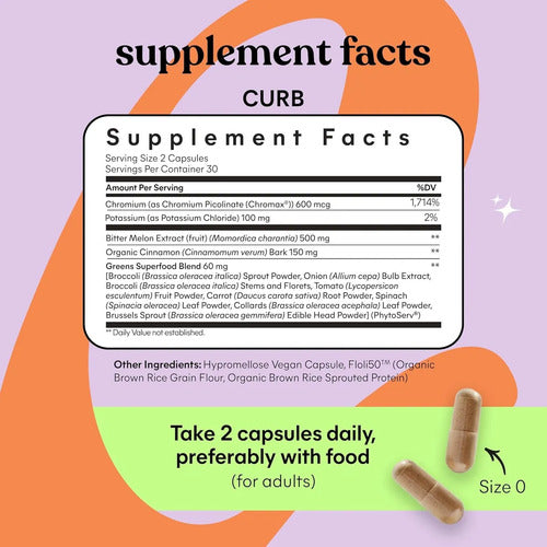 Lemme Curb Suplemento Natural - Reduce Los Antojos 60cap Melón