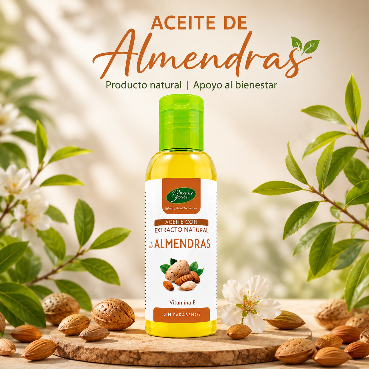 Aceite Almendras 140ML. Botanica | Producto natural | Apoyo al biene