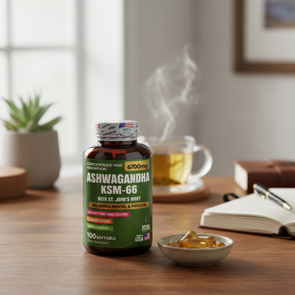 Ashwagandha KSM-66 | Estrés, Ansiedad y Rendimiento – 100 Cápsulas