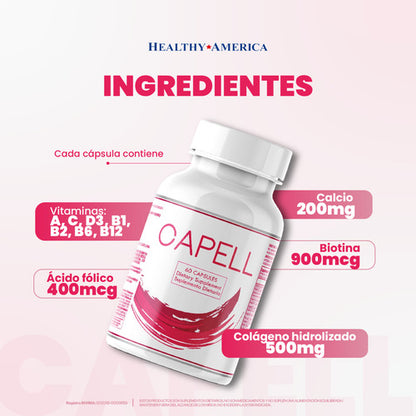 Capell Suplemento Dietario Para El Cabello Caja X60 Cápsulas