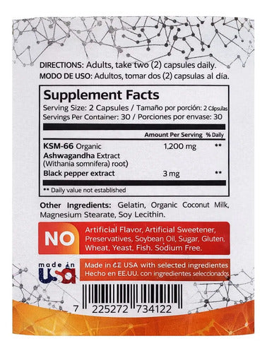 Ashwagandha KSM-66 1200mg Herbalic | Estrés, Ansiedad y Rendimiento – 60 Cápsulas