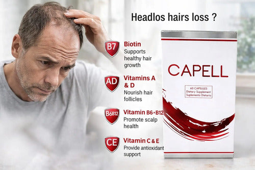 Capell Complex Healthy America | Cabello, Uñas y Piel Saludables – 60 Cápsulas