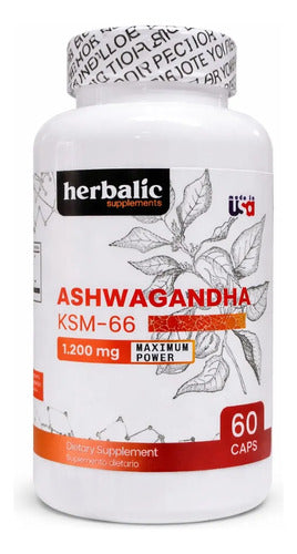 Ashwagandha KSM-66 1200mg Herbalic | Estrés, Ansiedad y Rendimiento – 60 Cápsulas