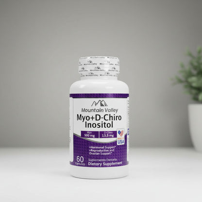 Myo + D-Chiro Inositol Mountain Valley | Fertilidad, Hormonas y Menopausia – 60 Cáp
