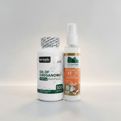Pack Aceite de Coco 60ml + Aceite Orégano 4000mg Herbalic | Antibiótico Natural