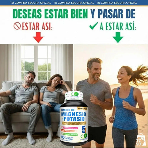 Greensofg Suplementos En Frasco Citrato De Magnesio Y Potasio Original