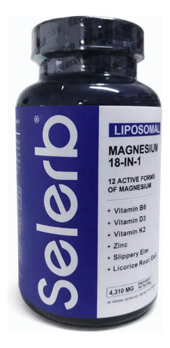 Magnesio Liposomal Selerb 18 En 1 Con Vitaminas D3, K2, Zinc
