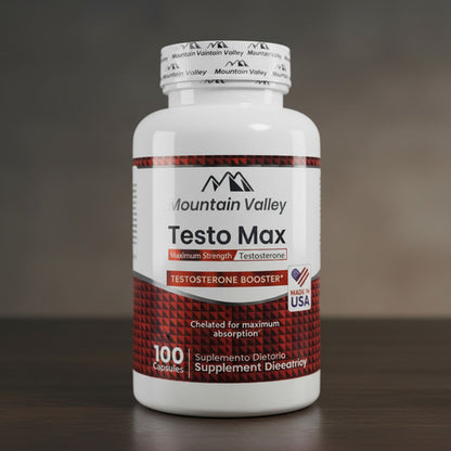 Testo Max Mountain Valley | Potenciador de Testosterona Natural – 100 Cápsulas