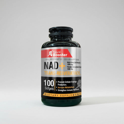 NAD+ Resveratrol Booster | Antienvejecimiento, Energía Celular y Longevidad – 100 Cáp