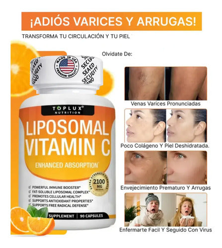 Vitamina C Liposomada De 2100 Mg Alta Absocion Extra Fuerte