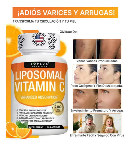 Vitamina C Liposomada De 2100 Mg Alta Absocion Extra Fuerte