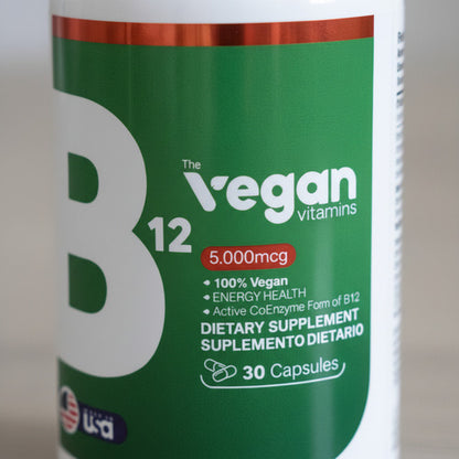 Vitamina B12 Vegana 5000mcg The Vegan Vitamins | Energía, Nervios y Cerebro – 30 Cáp