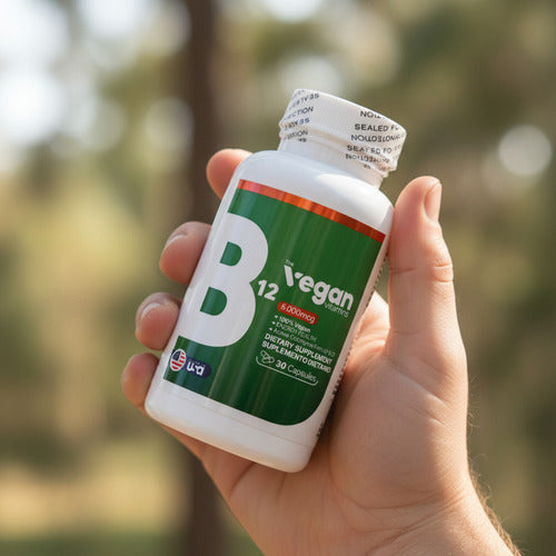 Vitamina B12 Vegana 5000mcg The Vegan Vitamins | Energía, Nervios y Cerebro – 30 Cáp