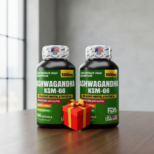 Pack x2 Ashwagandha KSM-66 Americana + Obsequio | Estrés, Ansiedad y Rendimiento