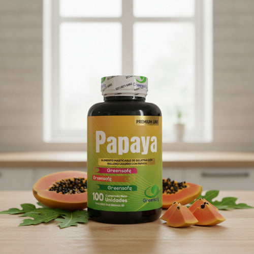 Papaya Premium Line Greensofg | Digestión, Enzimas y Bienestar Intestinal – 100 Cáp