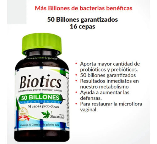 Probióticos y Prebióticos Fito Medics Premium | Flora Intestinal e Inmunidad – 30 Cápsulas
