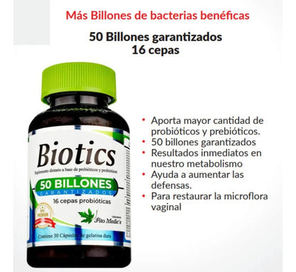 Probióticos y Prebióticos Fito Medics Premium | Flora Intestinal e Inmunidad – 30 Cápsulas