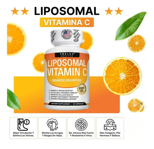 Vitamina C Liposomada De 2100 Mg Alta Absocion Extra Fuerte