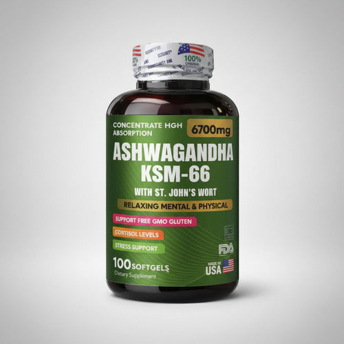 Ashwagandha KSM-66 | Estrés, Ansiedad y Rendimiento – 100 Cápsulas