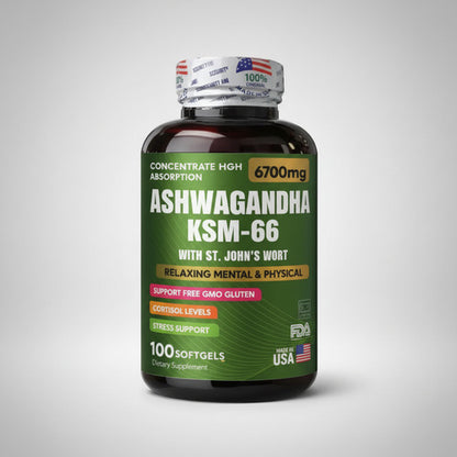 Ashwagandha KSM-66 | Estrés, Ansiedad y Rendimiento – 100 Cápsulas