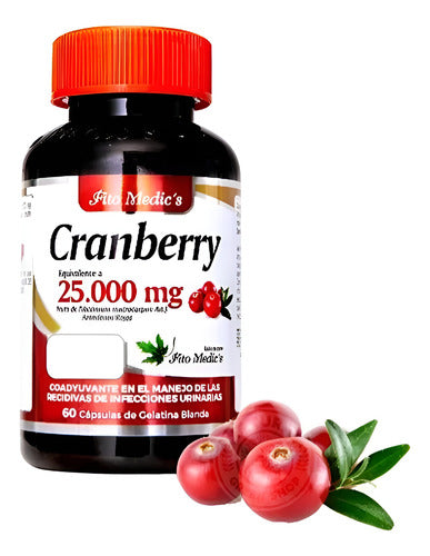 Cranberry 25.000mg Fito Medics | Salud Urinaria e Inmunidad – 60 Cápsulas
