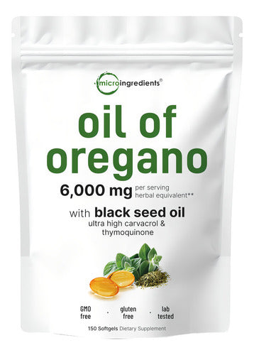 Micro Ingredients Aceite De Orégano 6000mg 150 Cápsulas Sin Sabor