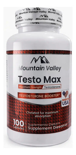 Testo Max Potenciador de Testosterona Natural 100 Cápsulas Mountain Valley – Para Hombres