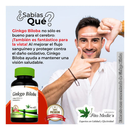 Ginkgo Biloba Fito Medics | Memoria, Concentración y Circulación Cerebral