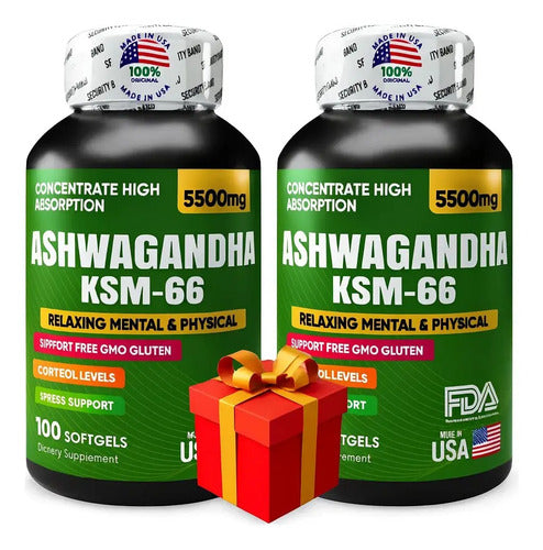 Pack x2 Ashwagandha KSM-66 Americana + Obsequio | Estrés, Ansiedad y Rendimiento