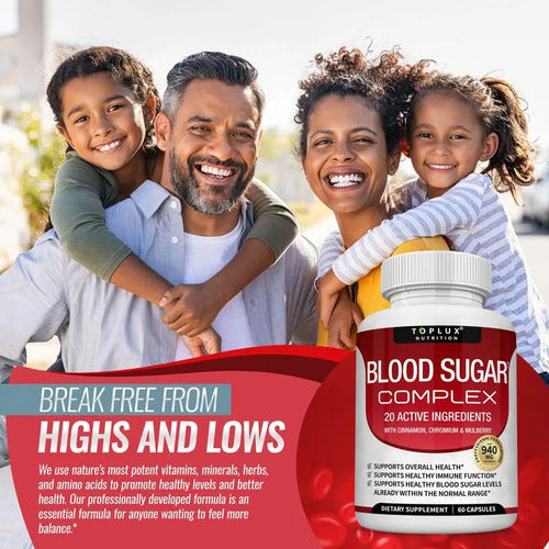 Toplux Blood Sugar Complex 240 Cápsulas | Control Natural de Azúcar en Sangre