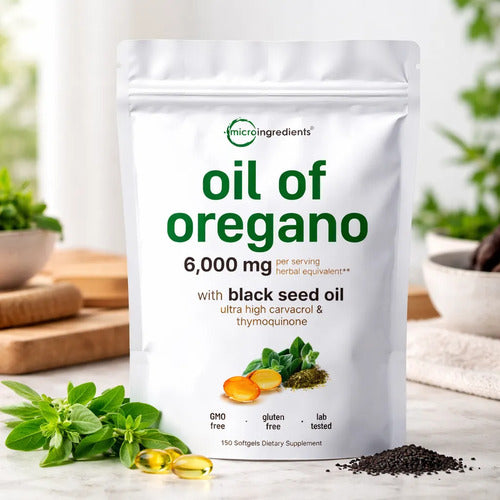 Micro Ingredients Aceite De Orégano 6000mg 150 Cápsulas Sin Sabor