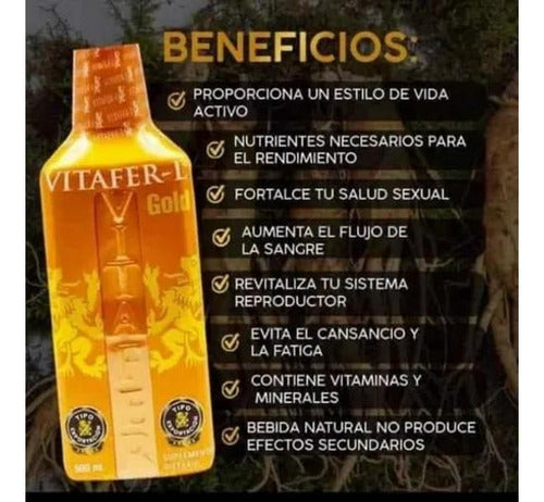 Vitafer-l Gold | Multivitaminico Potenciador | 500ml Pack X 3 Caramelo