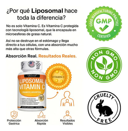 Vitamina C Liposomada De 2100 Mg Alta Absocion Extra Fuerte