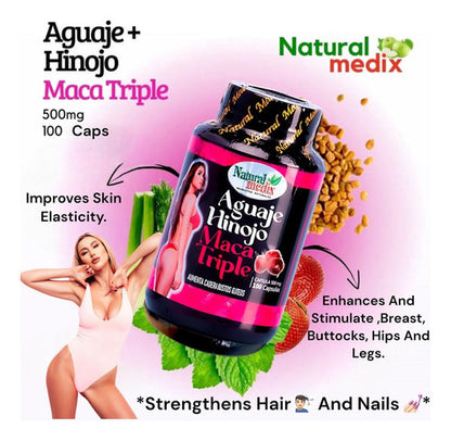 Natural Medix Aguaje Hinojo Maca Triple 100 Cápsulas Sin Sabor