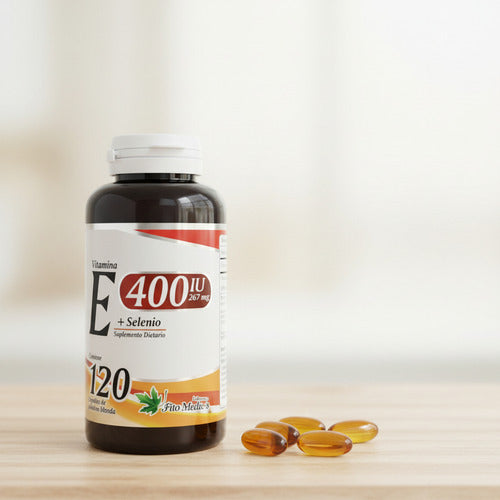 Vitamina E 400 IU + Selenio Fito Medics | Antioxidante y Piel Saludable – 120 Cáp Blandas