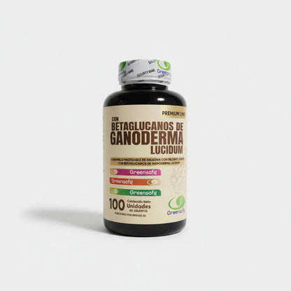 Betaglucanos + Ganoderma Lucidum Greensoft | Inmunidad y Antioxidante – 100 Unidades