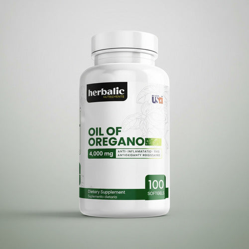 Aceite de Orégano Herbalic 4000mg 100 Cápsulas – Para Defensas, Infecciones y Sistema Inmune