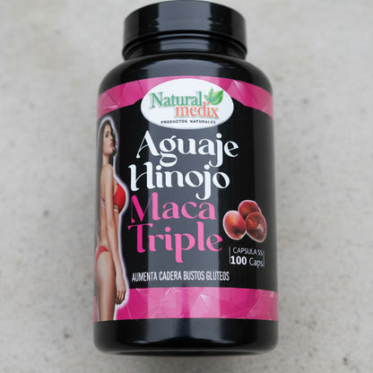 Pack x2 Aguaje + Hinojo + Maca Triple Medix | Curvas, Hormonas y Bienestar – 100 Cáp