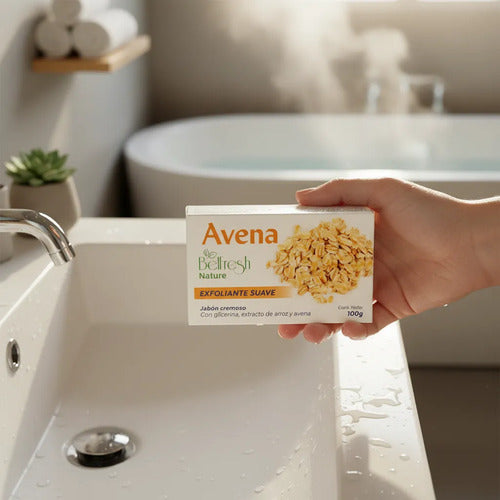 Jabón Cremoso Exfoliante Suave Avena Bellfresh 100g