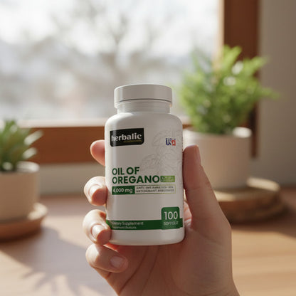 Aceite de Orégano Herbalic 4000mg 100 Cápsulas – Para Defensas, Infecciones y Sistema Inmune