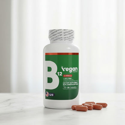 Vitamina B12 Vegana 5000mcg The Vegan Vitamins | Energía, Nervios y Cerebro – 30 Cáp