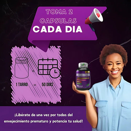 Resveratrol Americano Greensofg | Colágeno, Vitamina C y E – 100 Cápsulas