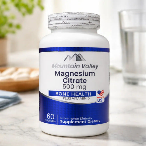Citrato De Magnesio 500mg Con Vitamina D Mountain Valley 60
