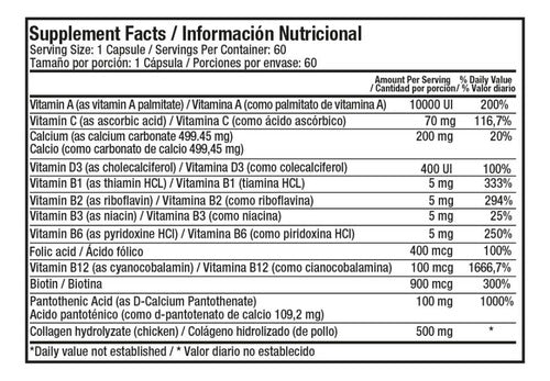 Capell Suplemento Dietario Para El Cabello Caja X60 Cápsulas