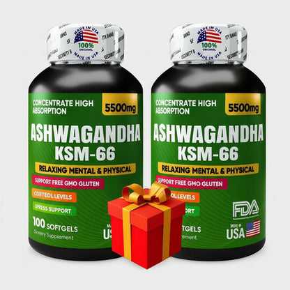 Pack x2 Ashwagandha KSM-66 Americana + Obsequio | Estrés, Ansiedad y Rendimiento