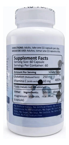 Glutatión Reducido + Vitamina C 250mg Herbalic | Antioxidante y Piel – 60 Cáp