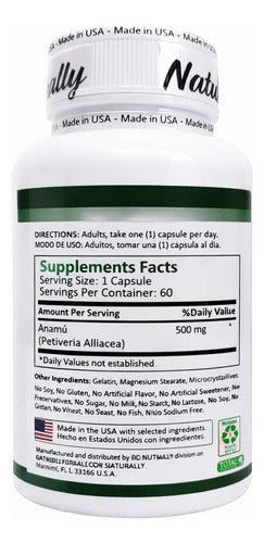 Anámu 500mg | Antiinflamatorio, Antibiótico Natural e Inmunidad – 60 Cápsulas