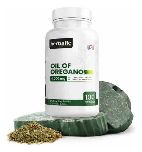 Aceite de Orégano Herbalic 4000mg 100 Cápsulas – Para Defensas, Infecciones y Sistema Inmune