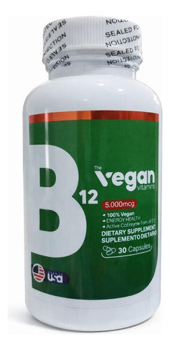 Vitamina B12 Vegana 5000mcg The Vegan Vitamins | Energía, Nervios y Cerebro – 30 Cáp