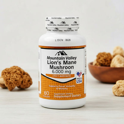 Melena de León 6000mg | Memoria, Concentración y Sistema Nervioso – 60 Cápsulas